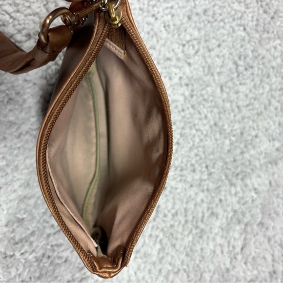 Coach Wristlet Leather Zip Up Brown Change Purse Coin Storage Beach Travel Trip - Picture 3 of 7